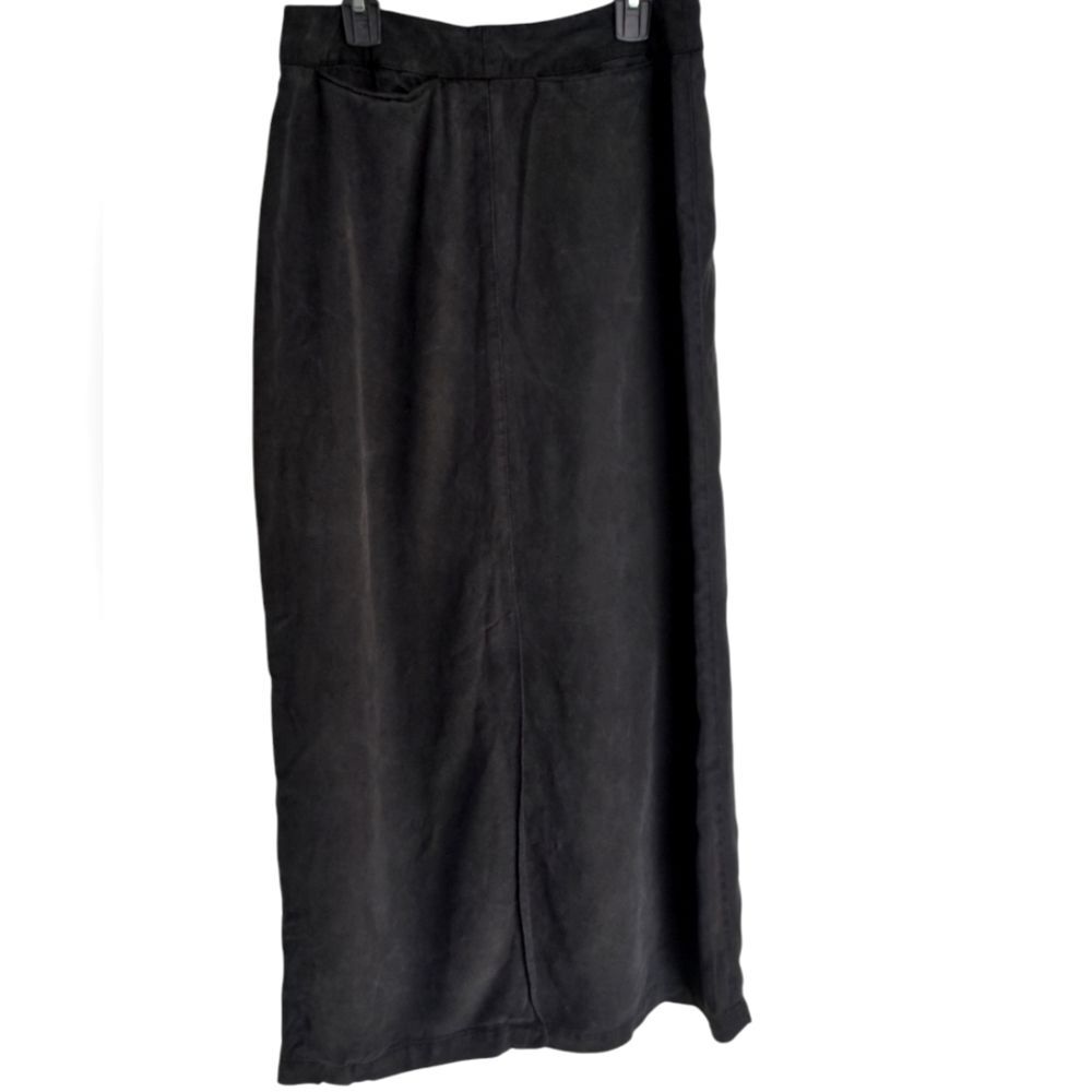 Sigrid Olsen SO BLUE Maxi Skirt Black soft Washed Denim vintage Size 8